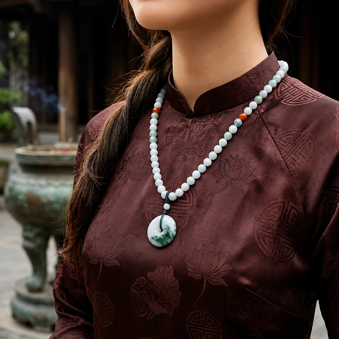 Vòng Cổ Phỉ Thuý (Phối Đồng Điếu) - Ảnh 3