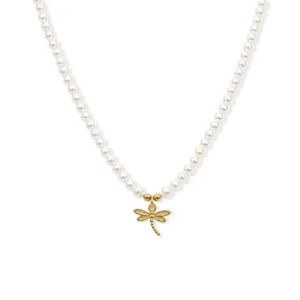 Vòng Ngọc Trai Choker (Phối Charm Bạc Chuồn Chuồn)