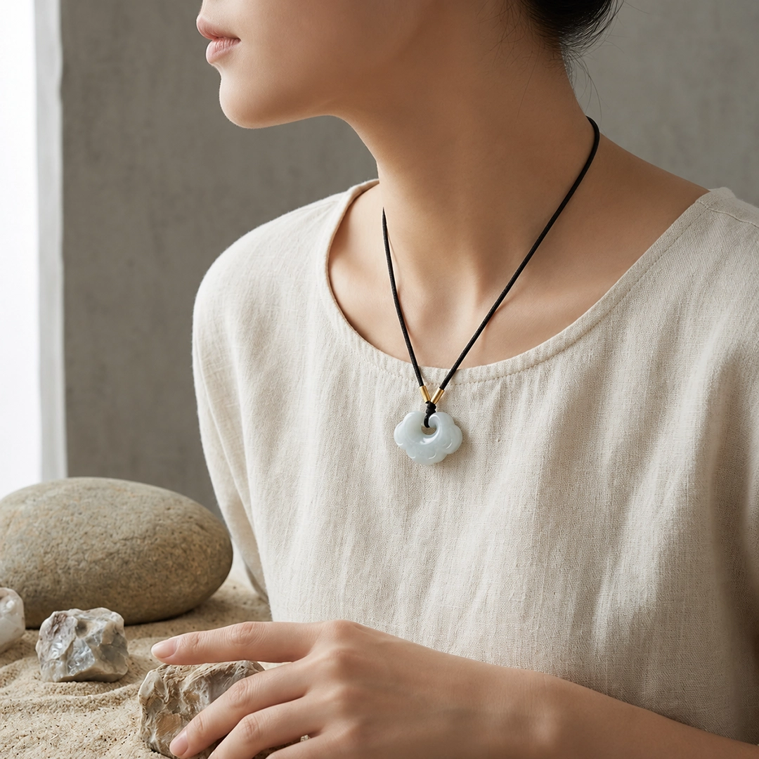 Vòng Cổ Phỉ Thuý Mặt Khánh Bình An - Ảnh 3