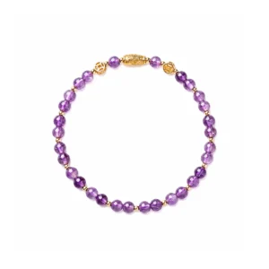 Vòng Tay Thạch Anh Tím (Phối Charm Cá)