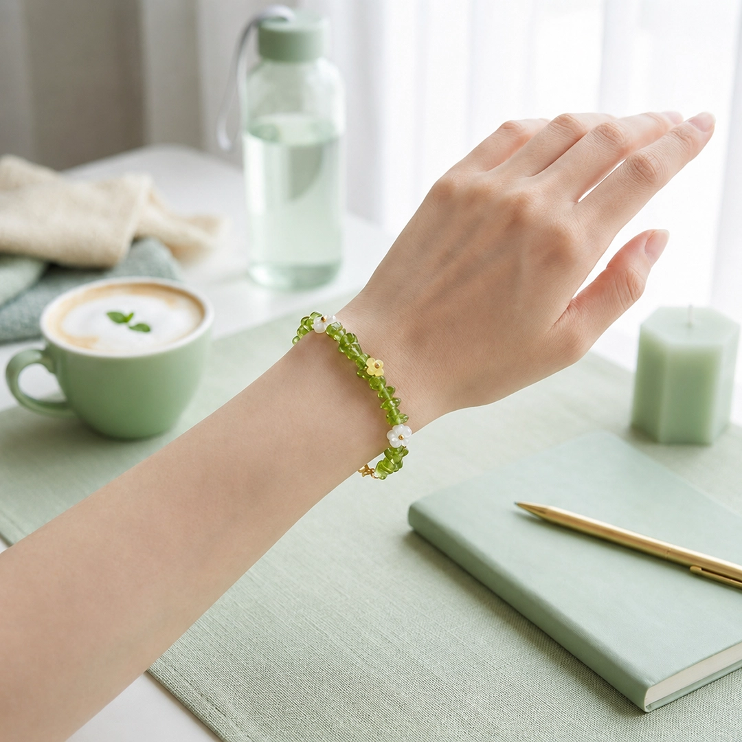 Vòng Tay Đá Thạch Anh Xanh Lá - Ảnh 3