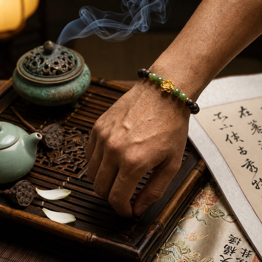 Vòng Tay Trầm Sánh (Phối Ngọc Hòa Điền) - Ảnh 3