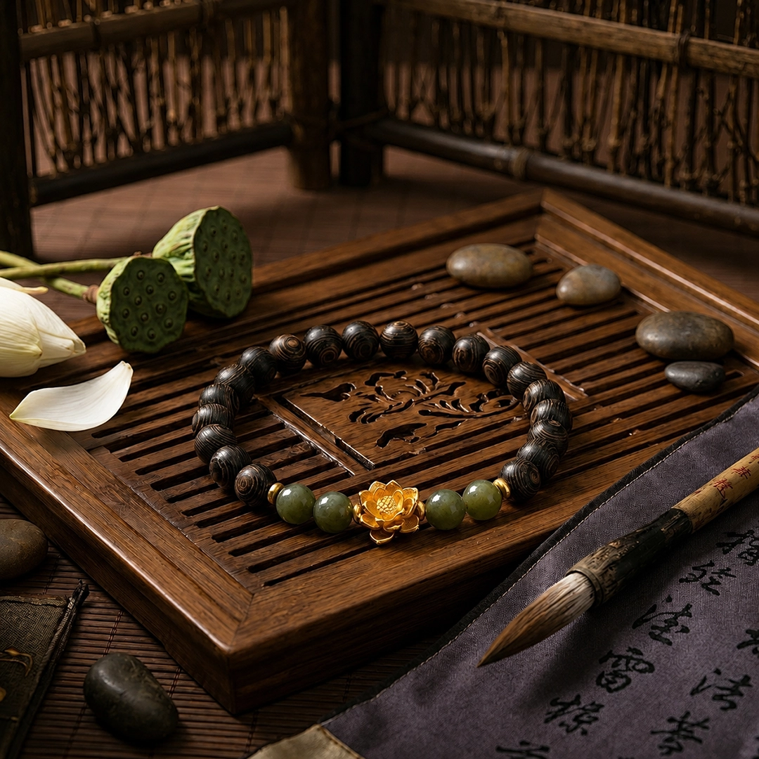 Vòng Tay Trầm Sánh (Phối Ngọc Hòa Điền) - Ảnh 4