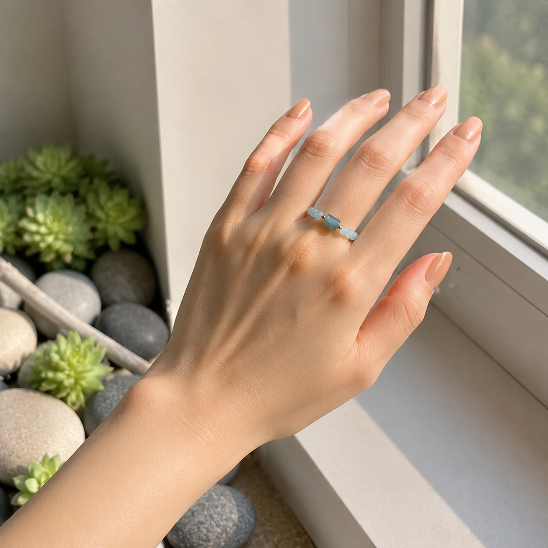 Nhẫn Lam Ngọc Type A (Phối Charm Lu) - Ảnh 3