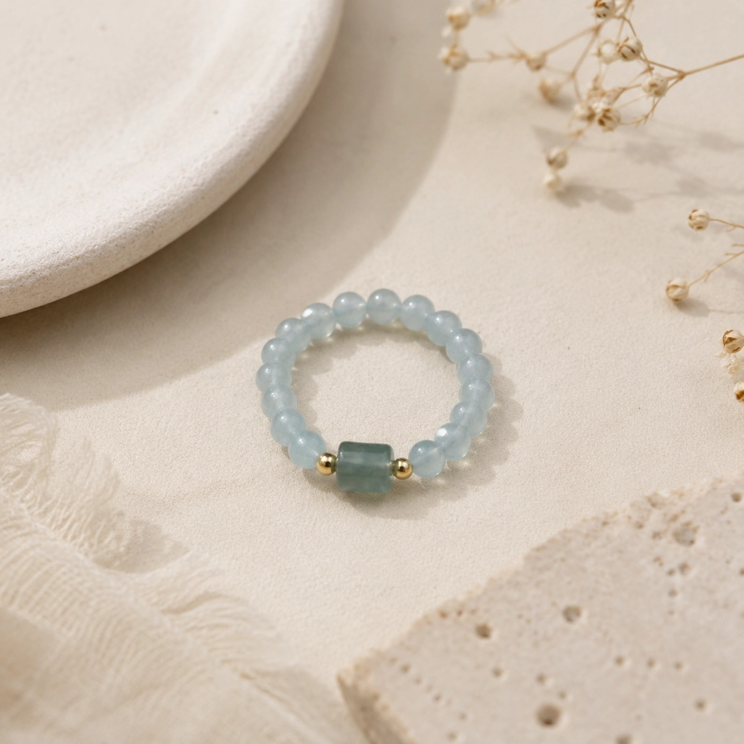 Nhẫn Lam Ngọc Type A (Phối Charm Lu) - Ảnh 4