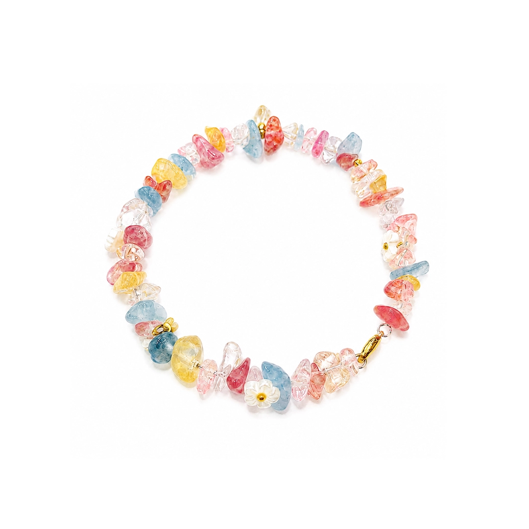 Vòng Tay Vụn Đá Thạch Anh Pastel