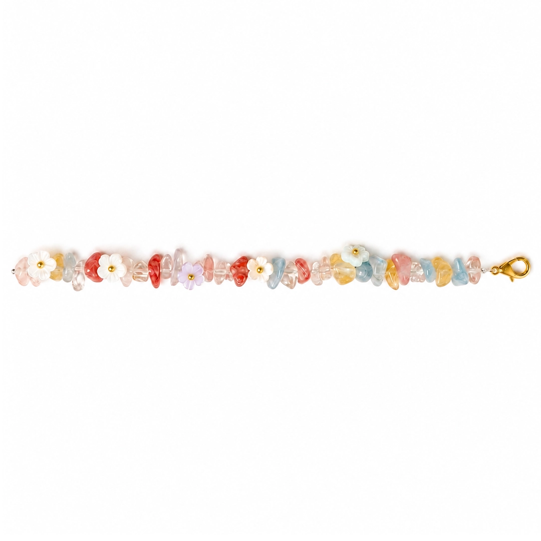 Vòng Tay Vụn Đá Thạch Anh Pastel - Ảnh 2