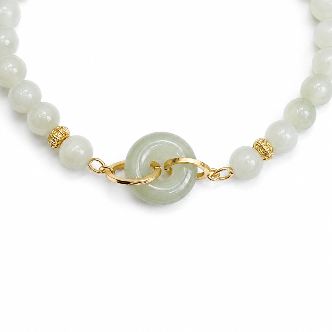 Vòng Tay Ngọc Hòa Điền (Phối Đồng Điếu Xi Vàng 24k) - Ảnh 2