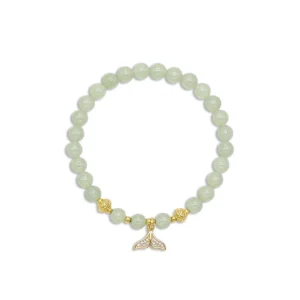 Vòng Tay Ngọc Hoà Điền (Phối Charm Đuôi Cá)