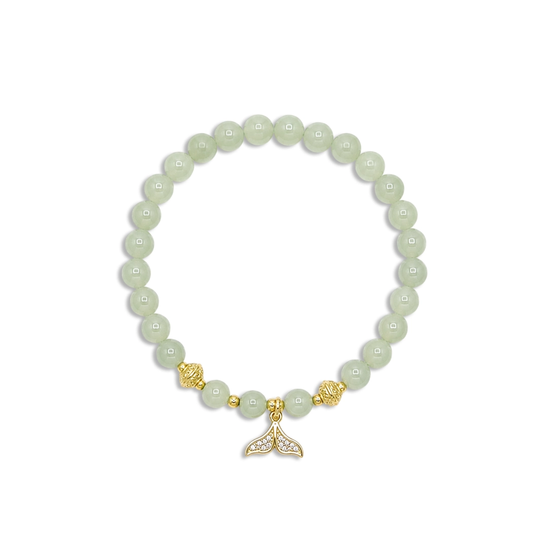 Vòng Tay Ngọc Hoà Điền (Phối Charm Đuôi Cá)