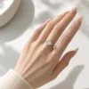 Nhẫn Mặt Oval Bạch Ngọc - Ảnh 3