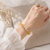 Vòng Tay Mã Não Vàng (Phối Mã Não Trắng) - Ảnh 3