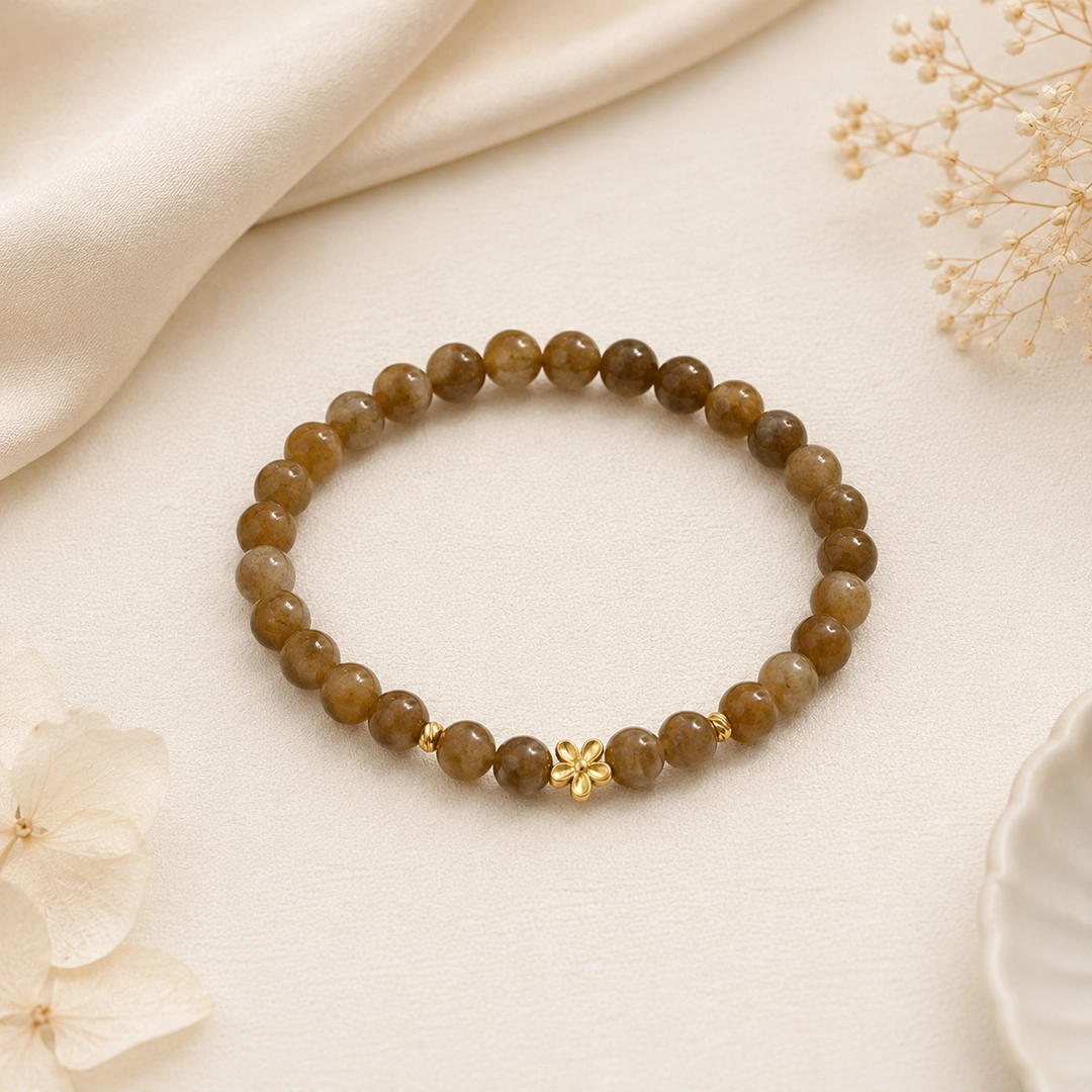 Vòng Tay Ngọc Hòa Điền Mật (Phối Charm Hoa) - Ảnh 4