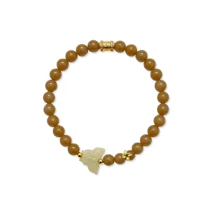 Vòng Tay Ngọc Hòa Điền Mật (Phối Charm Hồ Điệp, Lu Thống)
