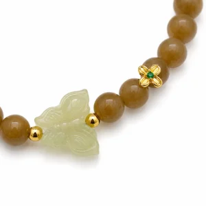 Alternative view of Vòng Tay Ngọc Hòa Điền Mật (Phối Charm Hồ Điệp, Lu Thống)