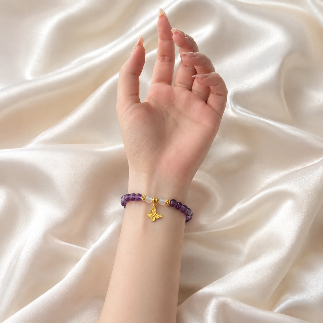 Vòng Tay Thạch Anh Tím (Phối Hồ Điệp) - Ảnh 3