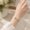Vòng Tay Ngọc Hoà Điền Ngó Sen (Phối Hạt Lu, Charm Chạy) - Ảnh 3