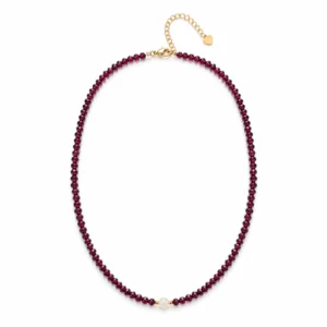 Alternative view of Vòng Cổ Garnet Cắt Giác (Phối Ngọc Hoà Điền)