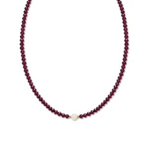 Vòng Cổ Garnet Cắt Giác (Phối Ngọc Hoà Điền)