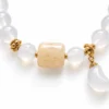 Vòng Tay Mã Não Trắng (Phối Lu Thạch Anh Tóc Vàng, Charm Trăng) - Ảnh 2